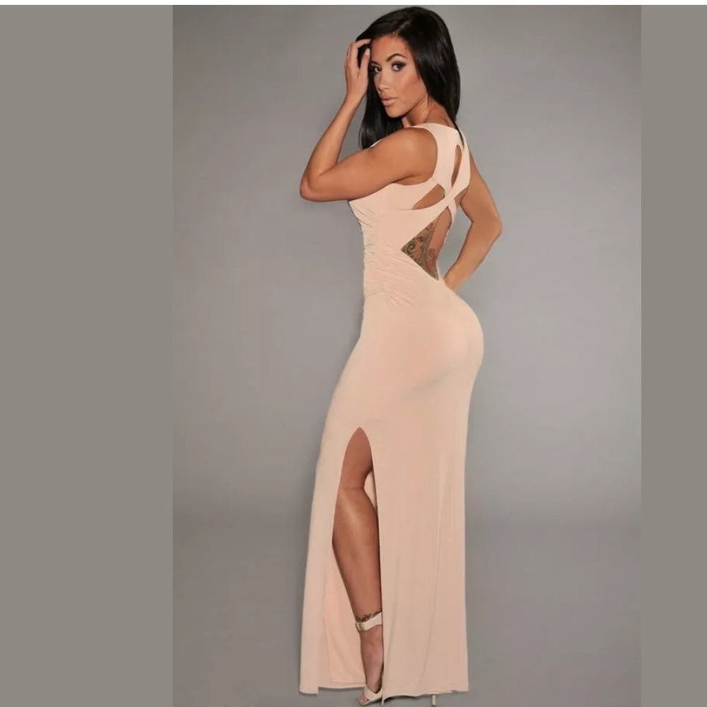 Evening Party Dress V-Neck Evening Gown Size M